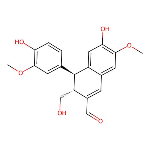 (3R,4S)-6-hydroxy-4-(4-hydroxy-3-methoxyphenyl)-3-(hydroxymethyl)-7-methoxy-3,4-dihydronaphthalene-2-carbaldehyde,145918-59-8,≥99%,阿拉丁产品图