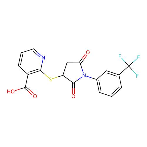 2-({2,5-Dioxo-1-[3-(trifluoromethyl)phenyl]pyrrolidin-3-yl}sulfanyl)pyridine-3-carboxylic acid，阿拉丁产品图