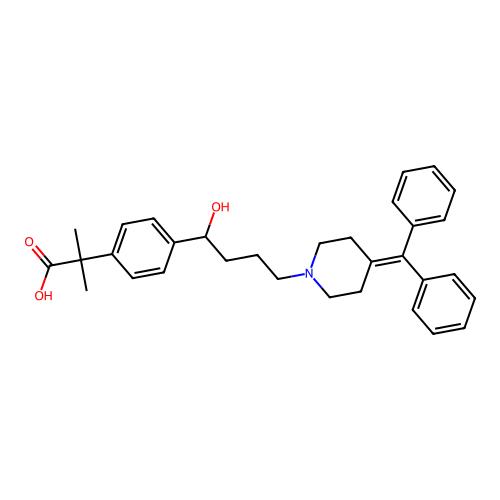 2-(4-(4-(4-(Diphenylmethylene)piperidin-1-yl)-1-hydroxybutyl)phenyl)-2-methylpropanoic acid,1187954-57-9,≥95%,阿拉丁产品图