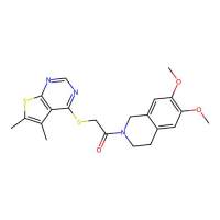 1-(6,7-dimethoxy-3,4-dihydro-1H-isoquinolin-2-yl)-2-(5,6-dimethylthieno[2,3-d]pyrimidin-4-yl)sulfanylethanone，690960-48-6，阿拉丁