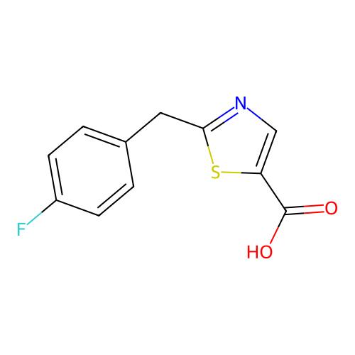 2-((4-Fluorophenyl)methyl)-1,3-thiazole-5-carboxylic acid,1094230-04-2,≥95%,阿拉丁产品图