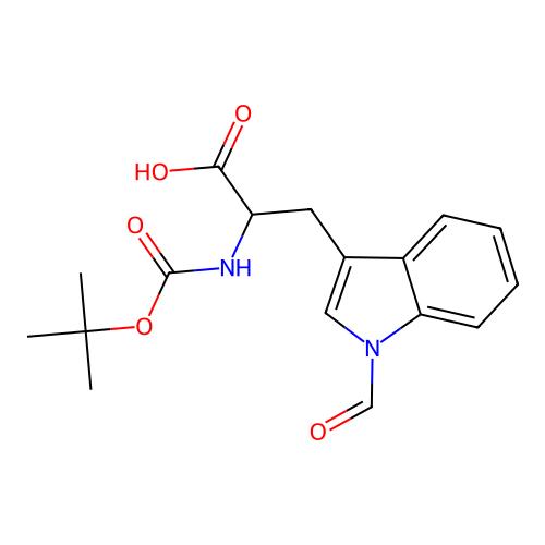 3-(1-formylindol-3-yl)-2-[(2-methylpropan-2-yl)oxycarbonylamino]propanoic Acid，阿拉丁产品图