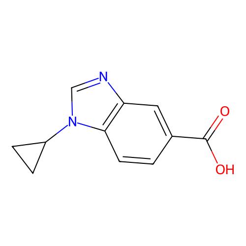 1-cyclopropyl-1H-1,3-benzodiazole-5-carboxylic acid，887350-88-1，≥96%，阿拉丁产品图