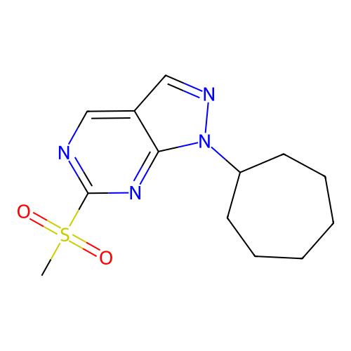 1-cycloheptyl-6-(methylsulfonyl)-1H-pyrazolo[3,4-d]pyrimidine，1206679-21-1，≥95%，阿拉丁产品图