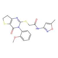 2-((3-(2-methoxyphenyl)-4-oxo-3,4,6,7-tetrahydrothieno[3,2-d]pyrimidin-2-yl)thio)-N-(5-methylisoxazol-3-yl)acetamide，362501-84-6，阿拉丁