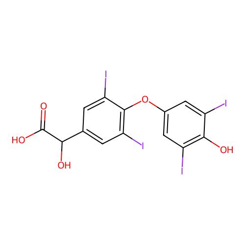 2-Hydroxy-2-(4-(4-hydroxy-3,5-diiodophenoxy)-3,5-diiodophenyl)acetic acid,93647-48-4,≥95%,阿拉丁产品图