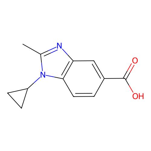 1-cyclopropyl-2-methyl-1H-1,3-benzodiazole-5-carboxylic acid,1094428-46-2,≥98%,阿拉丁产品图