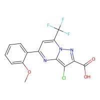 3-Chloro-5-(2-methoxyphenyl)-7-(trifluoromethyl)pyrazolo[1,5-a]pyrimidine-2-carboxylic acid，695191-62-9，≥97%，阿拉丁