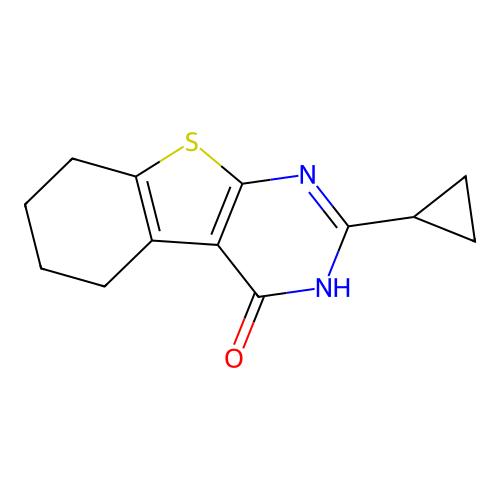 2-cyclopropyl-5,6,7,8-tetrahydro-3H-[1]benzothiolo[2,3-d]pyrimidin-4-one，462066-12-2，阿拉丁产品图