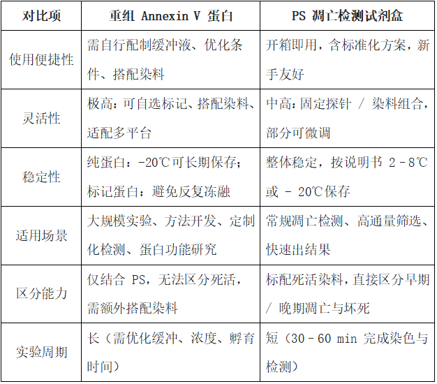 磷脂酰丝氨酸凋亡检测试剂盒与重组Annexin V蛋白的对比及实验选型分析