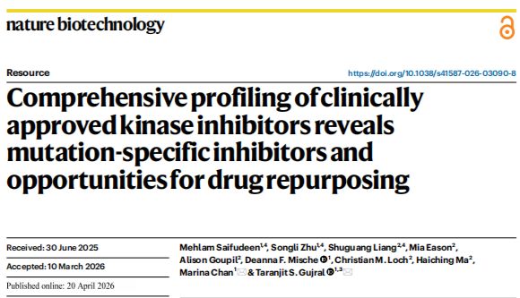 Nat Biotech研究：全景解析上市激酶抑制剂，挖掘突变靶点专属药效，开拓抗肿瘤药物重利用全新方向｜附免费查询工具