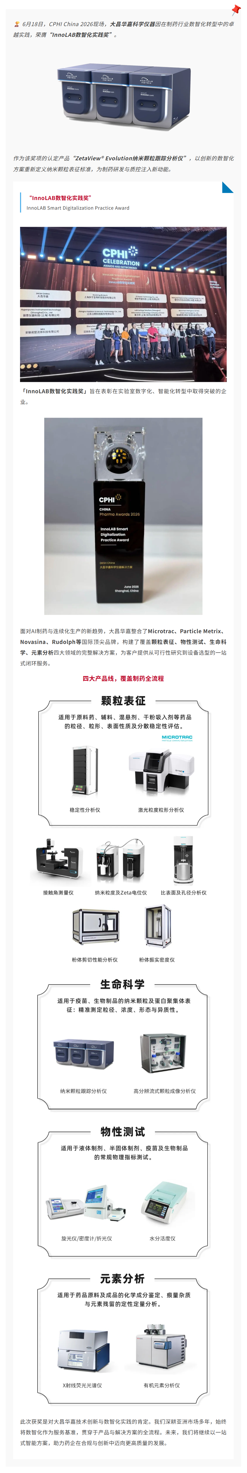 数智赋能，精密——大昌华嘉荣膺CPHI「InnoLAB数智化实践奖」
