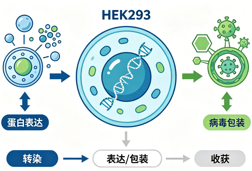 HEK293 细胞：重组蛋白表达与病毒包装的金标准