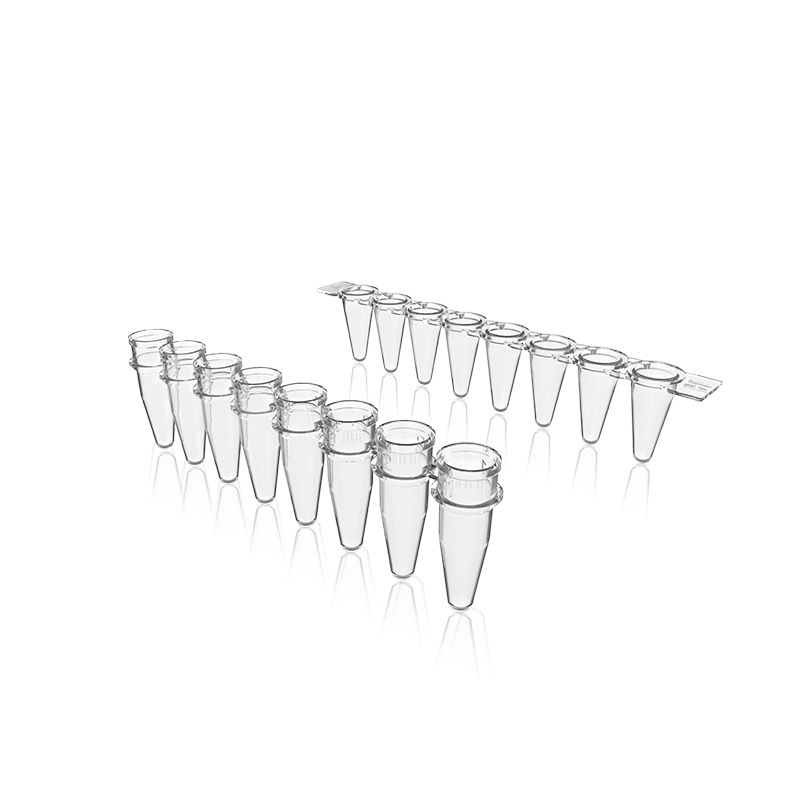 PCR 8联排管-0.2mL白色平盖配套装