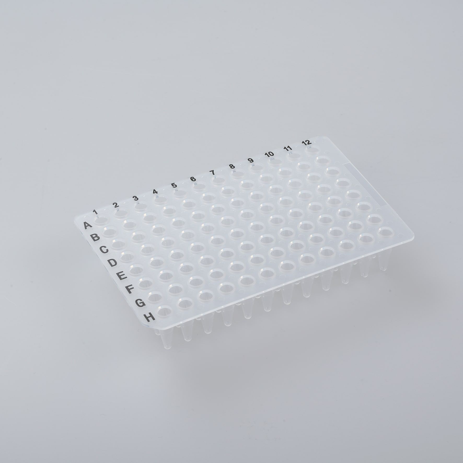 96孔PCR板-0.2mL-透明-无裙边--灭菌-黑色印刷产品图