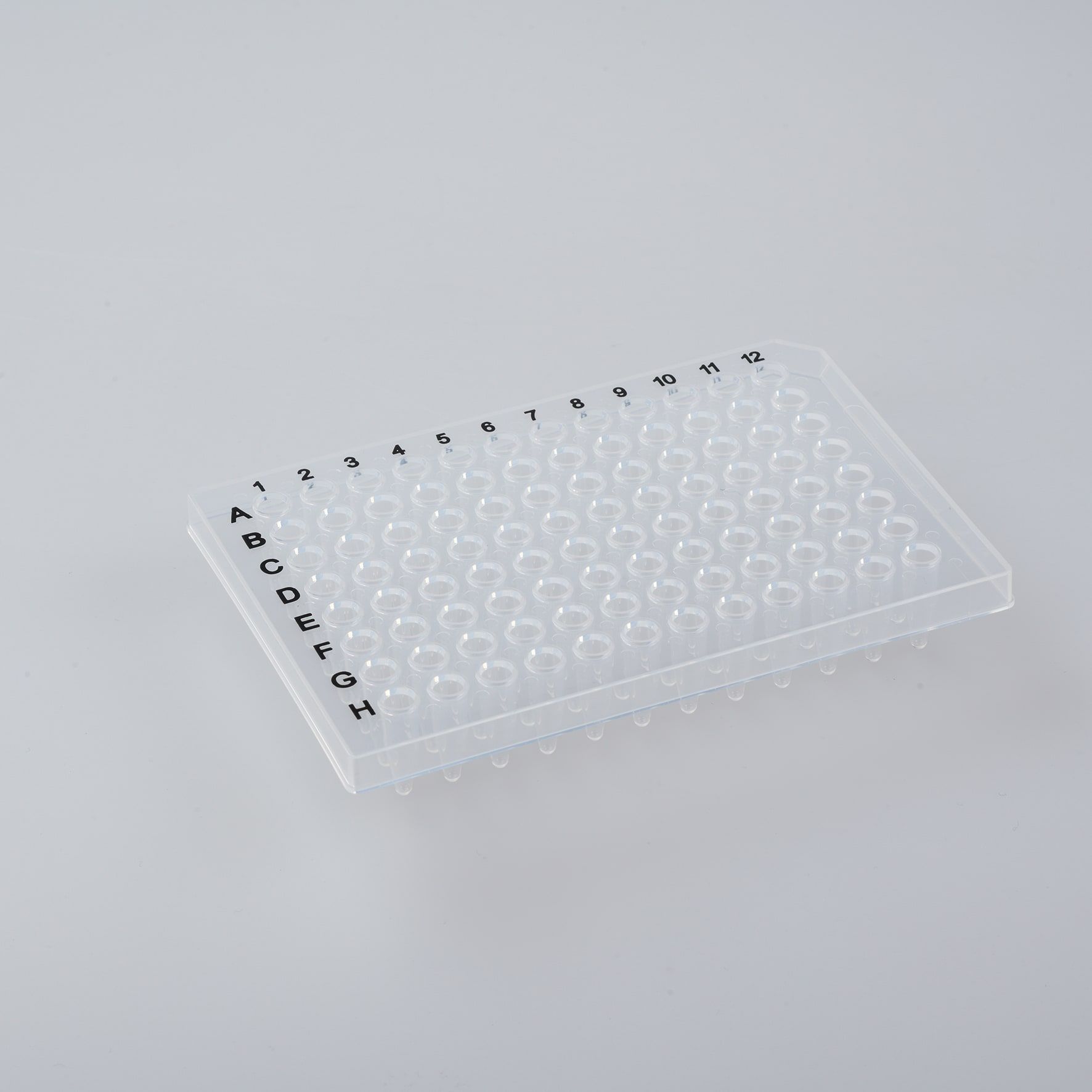 96孔PCR板-0.2mL-透明-半裙边-灭菌-黑色印刷产品图