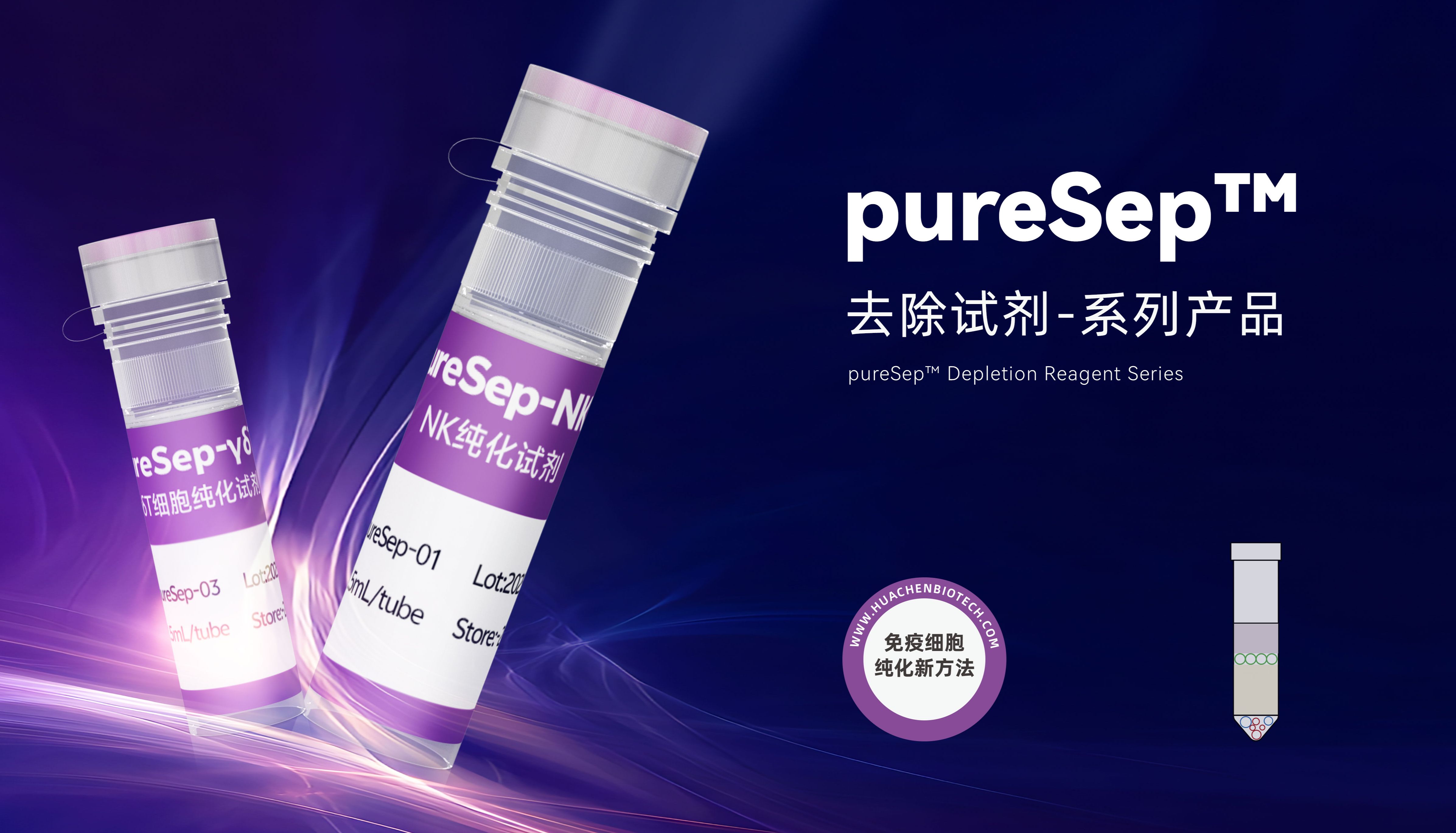 不用磁珠！pureSep™ 去除试剂，全血直接提纯 NK/γδT 免疫细胞