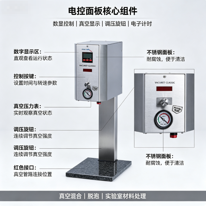德国Reitel VACURET Classic 真空混合装置 可变转速真空度 实验室产品图