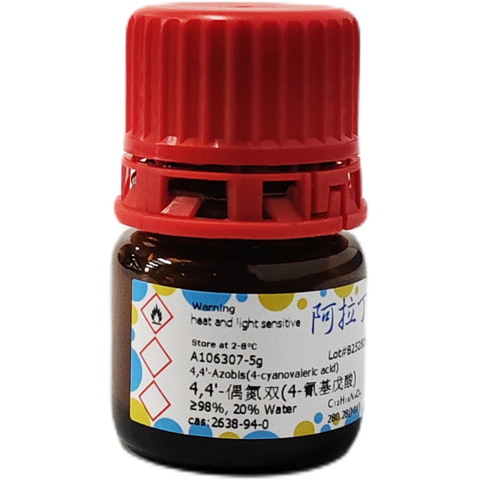 4,4'-偶氮双(4-氰基戊酸)(ACVA),2638-94-0,≥98%, 20% Water,阿拉丁产品图