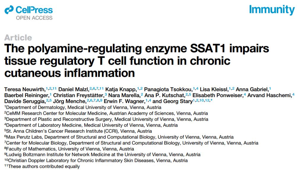 Immunity | TissueFAXS 助力探究多胺调节酶SSAT1在慢性皮肤炎症中损害组织调节性T细胞功能