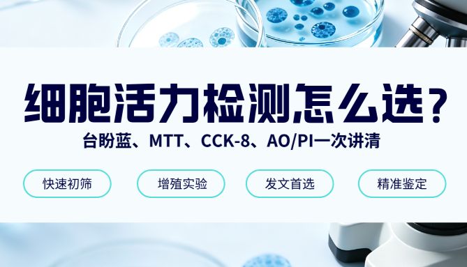 细胞活力检测大比较：台盼蓝、MTT、CCK-8、AO/PI如何选？
