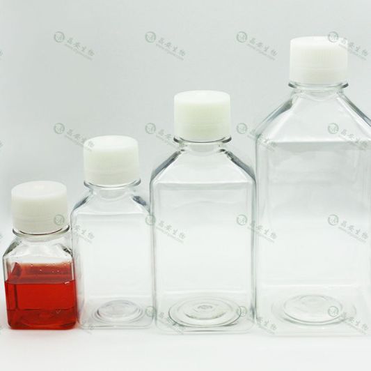 上海晶安生物PET方形培养基瓶/无菌血清瓶60、125、250、500、1000ml