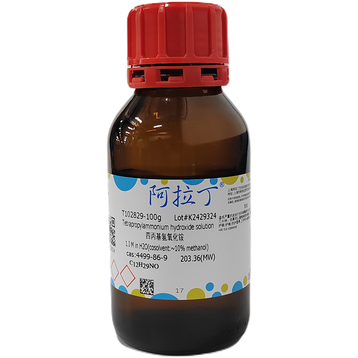 四丙基氢氧化铵溶液(TPAOH),4499-86-9,1.0 M in H2O(cosolvent:~10% methanol),阿拉丁产品图