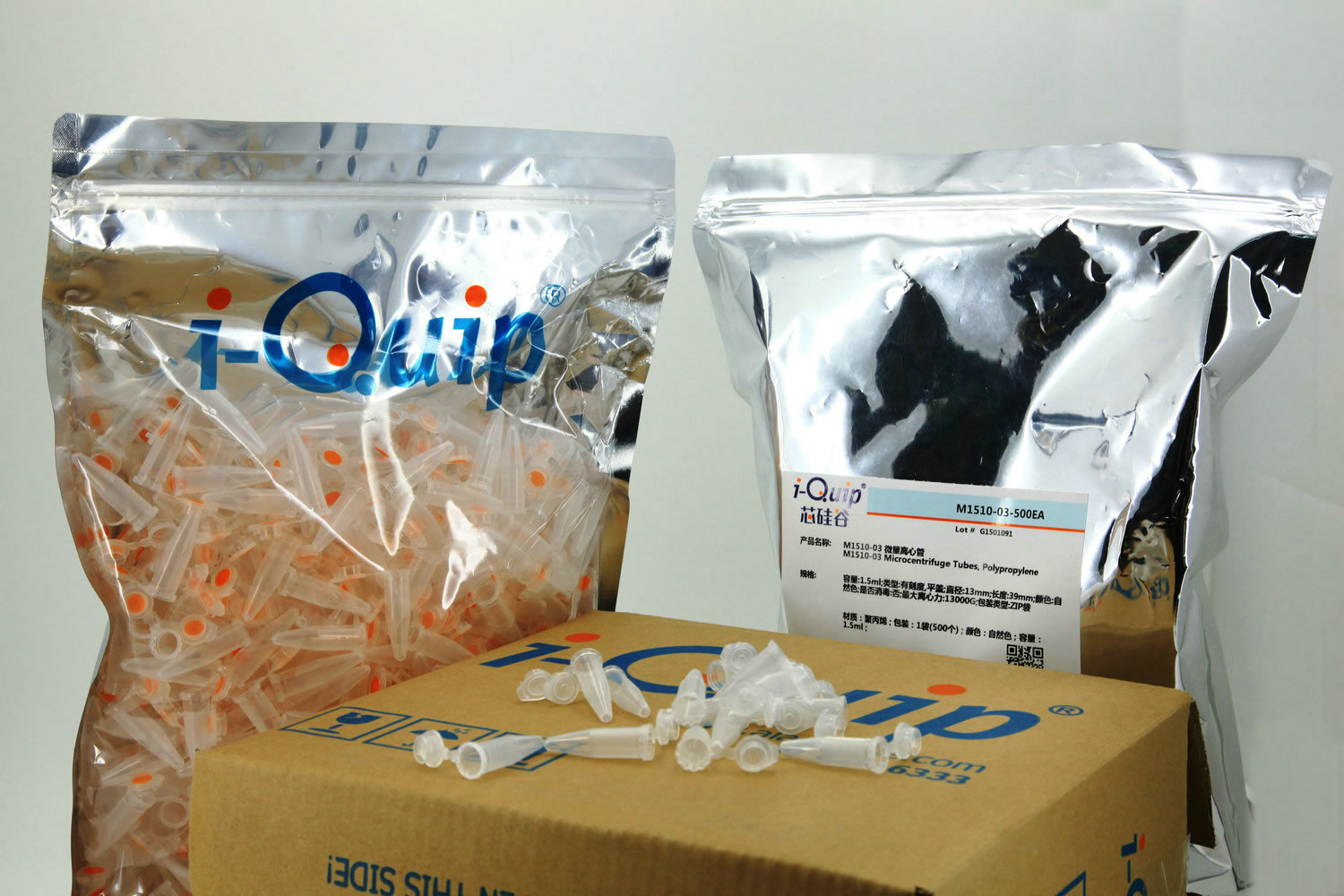 微量离心管,i-Quip™, 颜色:自然色;是否消毒:否;最大离心力:13000G;包装类型:ZIP袋产品图
