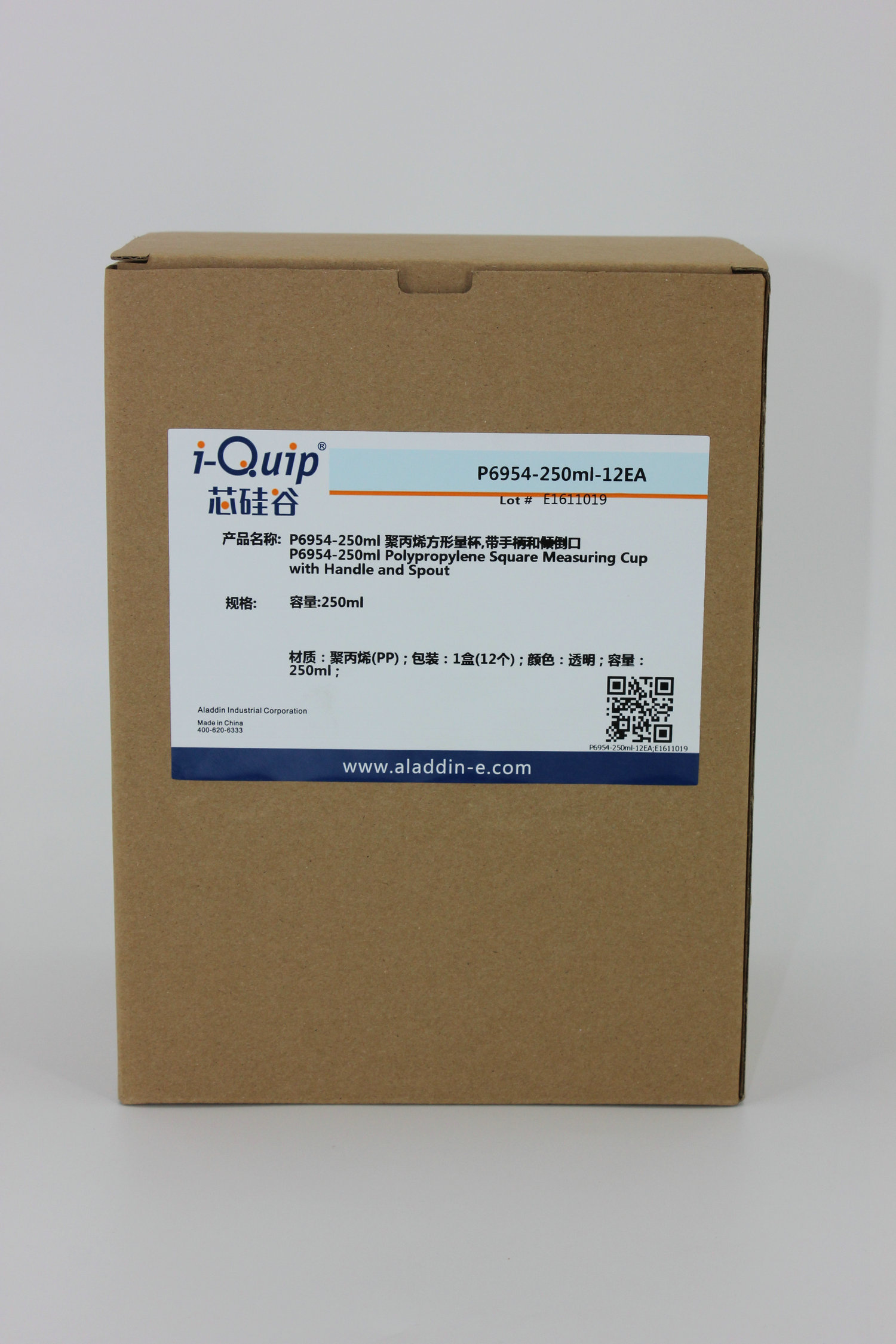 聚丙烯方形量杯,带手柄和倾倒口,i-Quip™, 材质:聚丙烯(PP);颜色:透明产品图