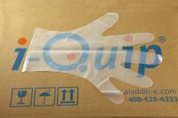 一次性PE弹力手套,i-Quip™, 材质:聚乙烯;颜色:透明;型号:外压纹加工;尺寸:M;厚度:0.25mm;净重:1.6g