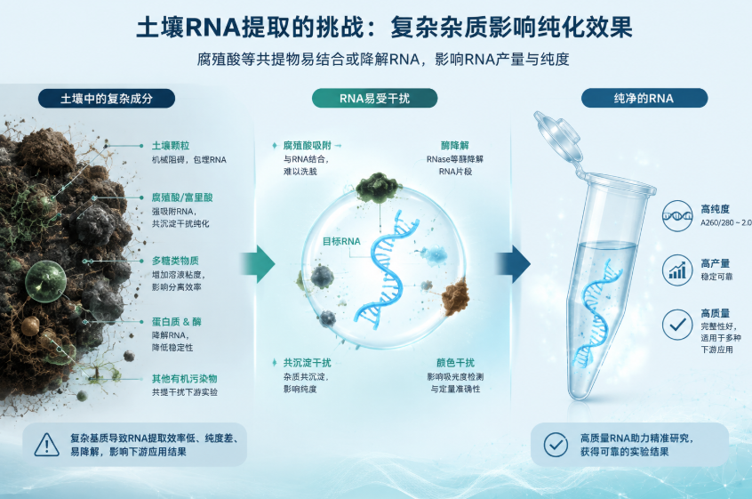 为什么土壤和粪便RNA提取总是失败？腐殖酸去除是关键一步！