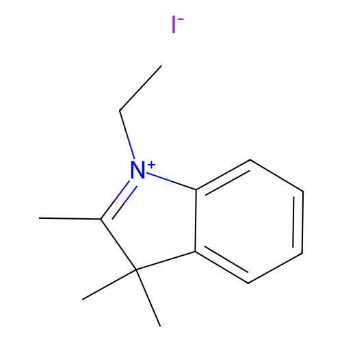 1-乙基-2,3,3-三甲基-3H-吲哚-1-鎓碘化物，14134-81-7，≥97%，阿拉丁产品图