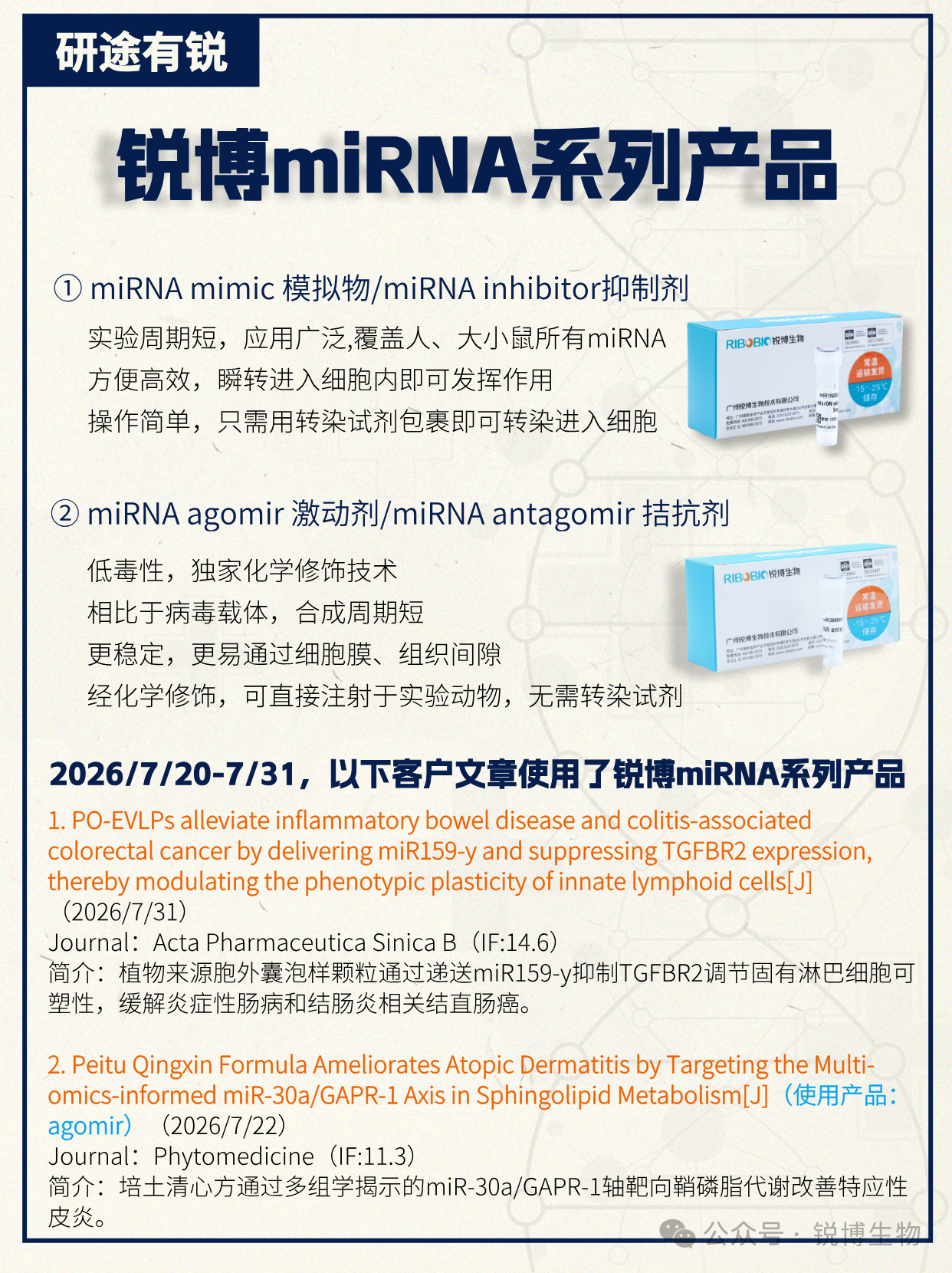 研途有锐|miRNA系列（2026.7.20-7.31）