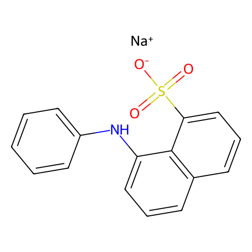 ANS-Na(=8-苯胺基-1-萘磺酸钠)[疏水荧光探针]，1445-19-8，≥97%，阿拉丁产品图