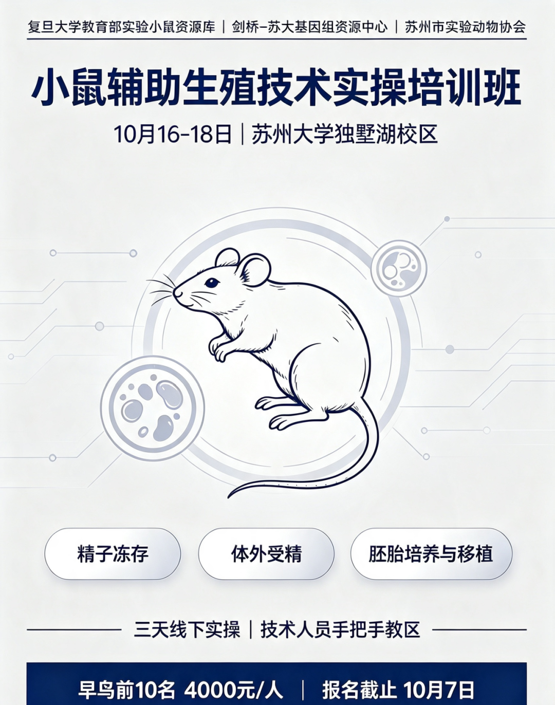 关于举办“小鼠辅助生殖技术培训班”的通知