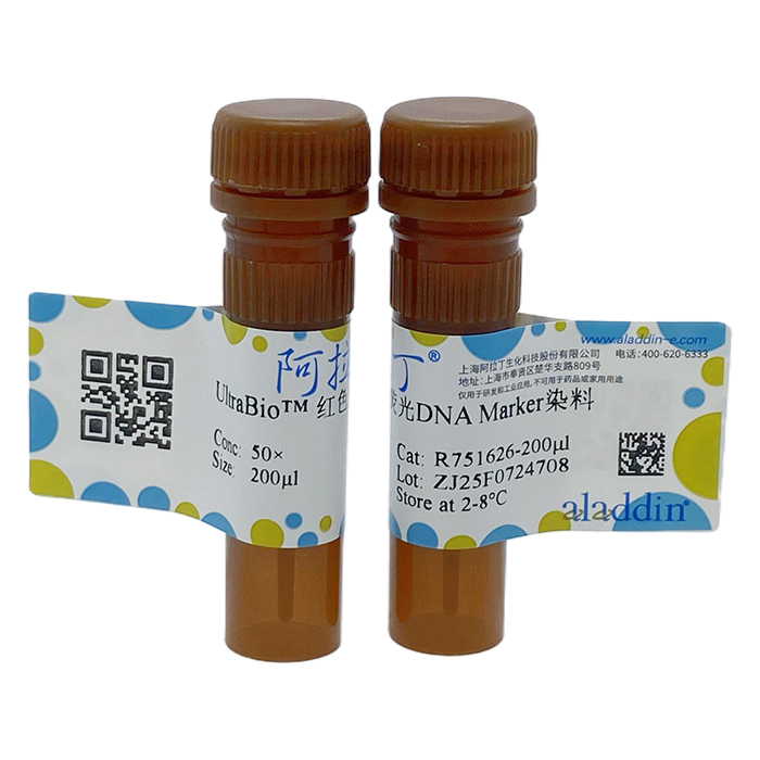 UltraBio™ 红色荧光DNA Marker染料，BioReagent, 适用于电泳, 分子生物学级, 用于核酸电泳, 50X，阿拉丁