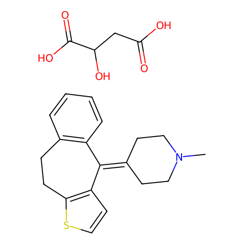 Pizotifen Malate,5189-11-7,10mM in DMSO,阿拉丁产品图