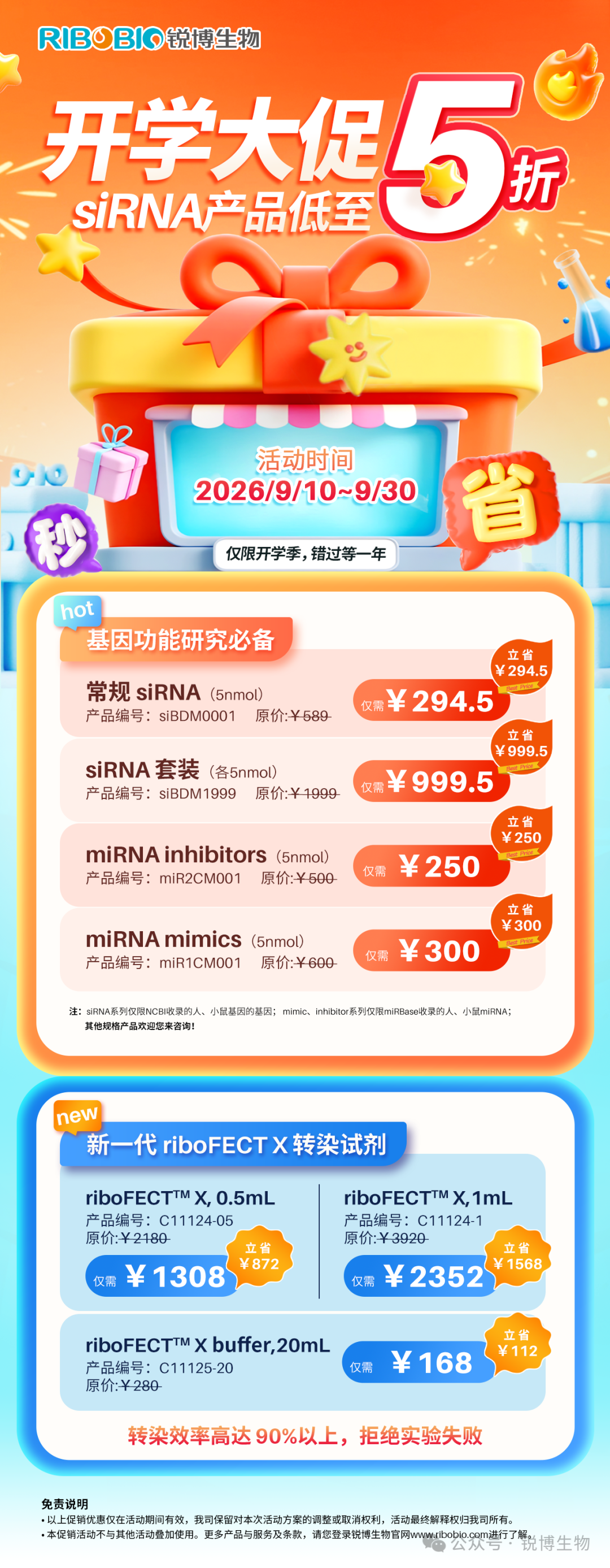 siRNA 低至 5 折！实验经费直接省一半