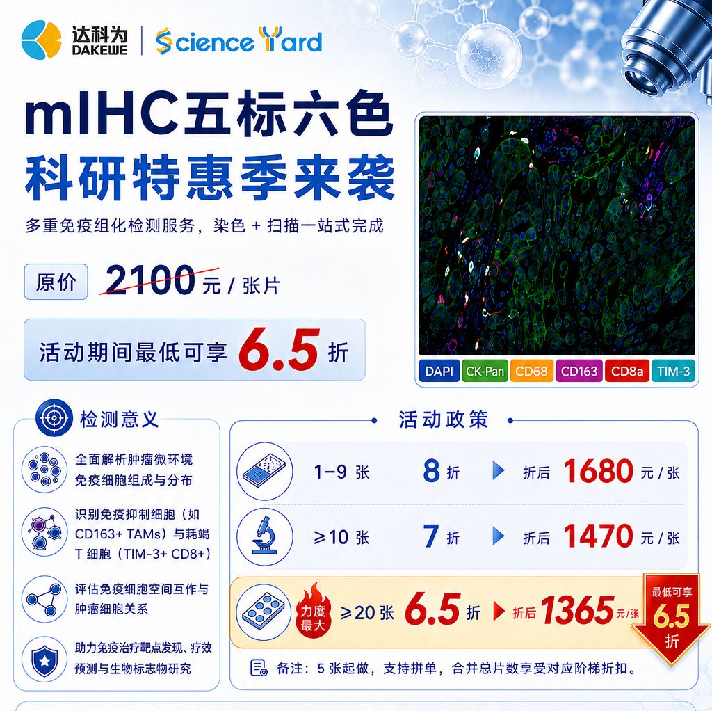 多重免疫荧光五标六色panel技术服务
