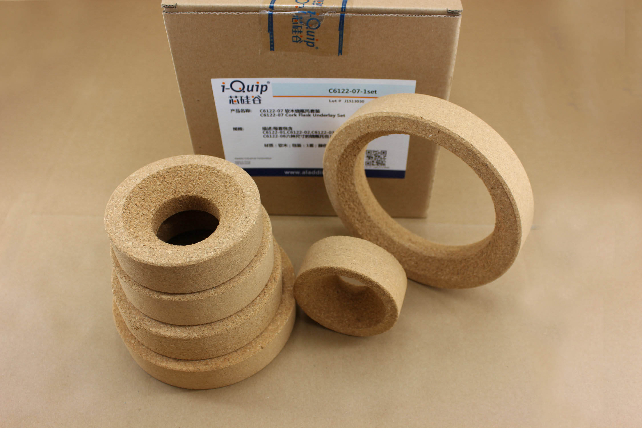 软木烧瓶托，i-Quip™, 材质:软木;颜色:褐色;厚度:30mm产品图