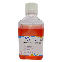 DMEM/F-12 (含双抗)，无菌过滤, BioReagent, 用于细胞培养, 无菌, 1×;含D-葡萄糖、L-谷氨酰胺、酚红、碳酸氢钠、HEPES、青霉素、链霉素，阿拉丁