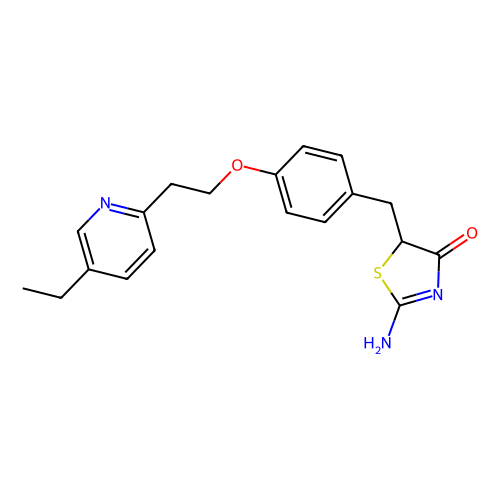 2-氨基-5-[4-[2-(5-乙基-2-吡啶基)乙氧基]苯甲基]噻唑-4(5H)-酮，105355-26-8，≥98%(HPLC)(T)，阿拉丁产品图