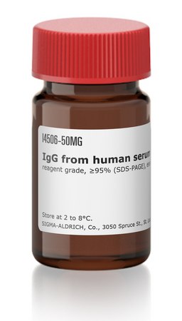 IgG 来源于人类血清 reagent grade, ≥95% (SDS-PAGE), essentially salt-free, lyophilized powder