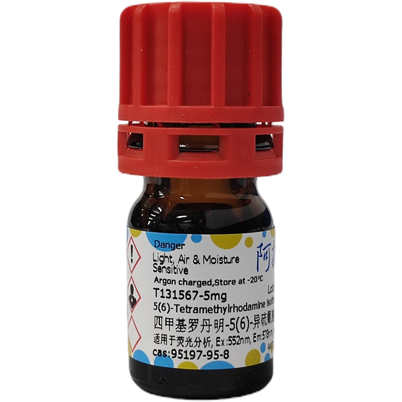四甲基罗丹明-5(6)-异硫氰酸酯,95197-95-8,适用于荧光分析, Ex:552nm, Em:578nm, mixture of isomers,阿拉丁产品图