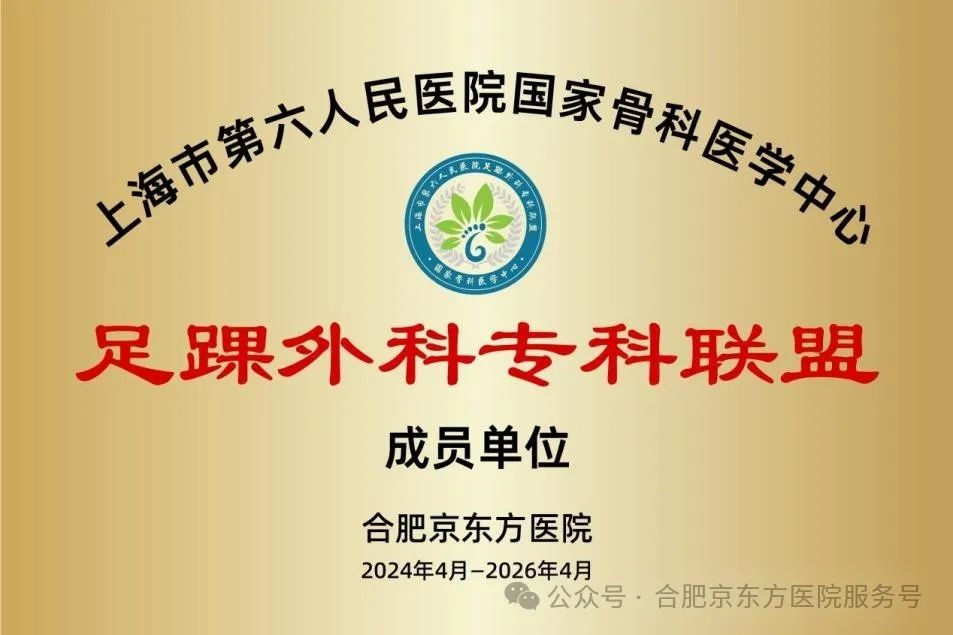 【喜报】首批！合肥京东方医院入选足踝外科国家队！