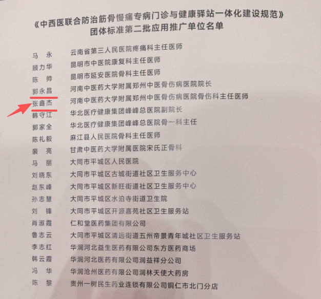 树立区域标杆！我院成功获评《中西医联合防治筋骨慢痛专病门诊与健康驿站一体化建设规范》团体标准第二批应用推广单位