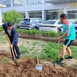 党建引领添新绿，党群共建美院区！包头市肿瘤医院外系第二党支部、党委办公室党支部联合开展绿化美化志愿活动