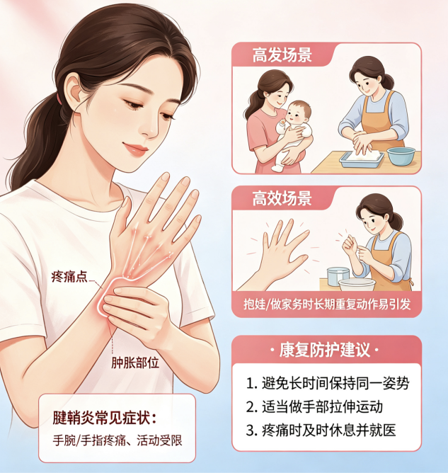 中山医声 | 手指伸屈卡顿、有弹响?了解「妈妈手」的日常防护与康复