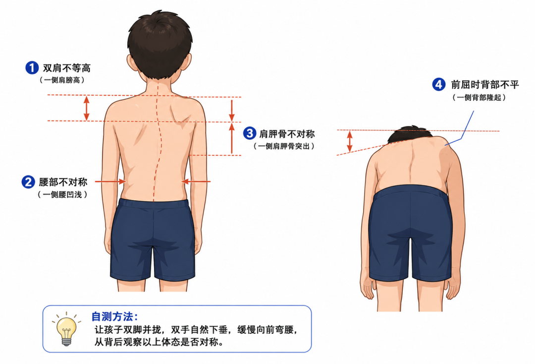 左肩高、右背鼓、裤腰歪...... 原来是脊柱长歪了!