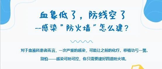 血象低了，防线空了——感染「防火墙」怎么建？| 内科系统常见慢病防治护理科普专栏⑤
